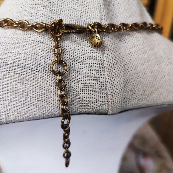 J. Crew Crystal Clear Faceted Beads Brass Tone Chainmaille Statement Necklace - Picture 6 of 12